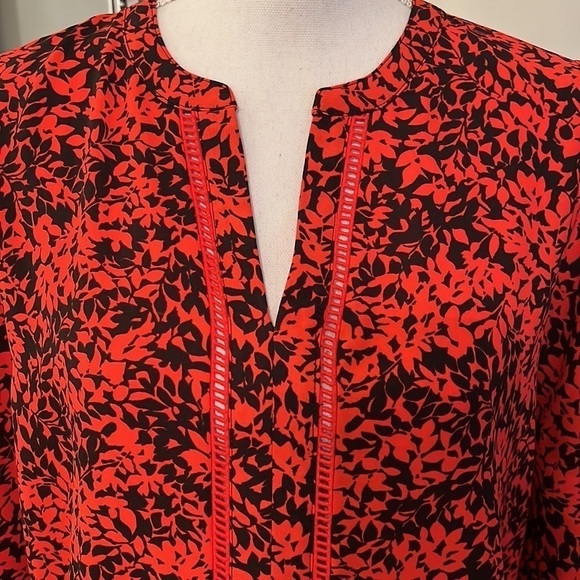 Michael Michael Kors Red and Black Floral Tunic Size Small - Picture 2 of 10